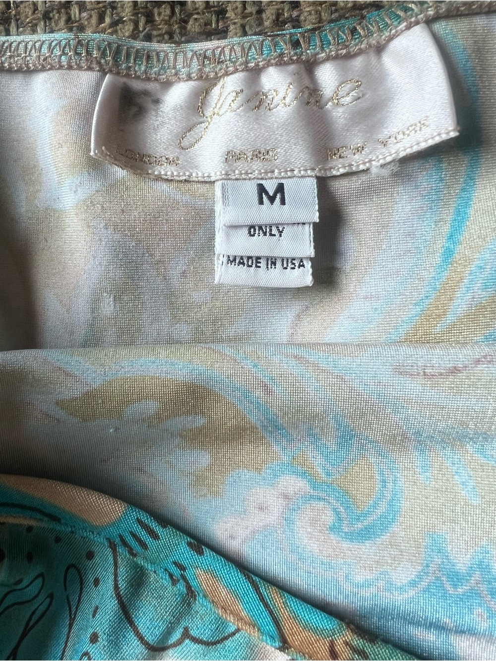 Vintage Turquoise Paisley Asymmetrical Slip Dress - Picture 5 of 5